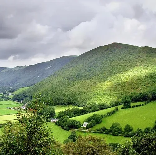 Countryside valley landscape
